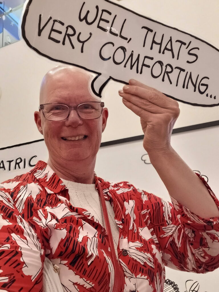 Snoopy Museum foto met cartoon tekstballon cartoons als ontspanning