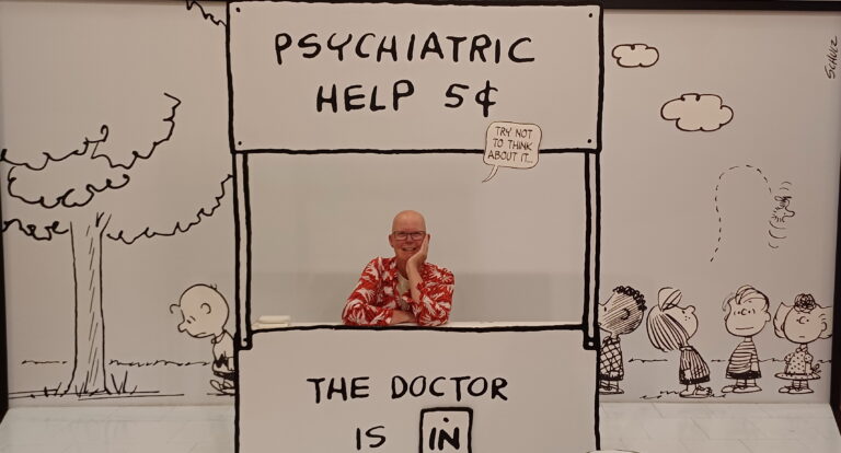 humor en ontspanning met cartoons Bezoek Snoopy Museum California – Psychiatric Help stand
